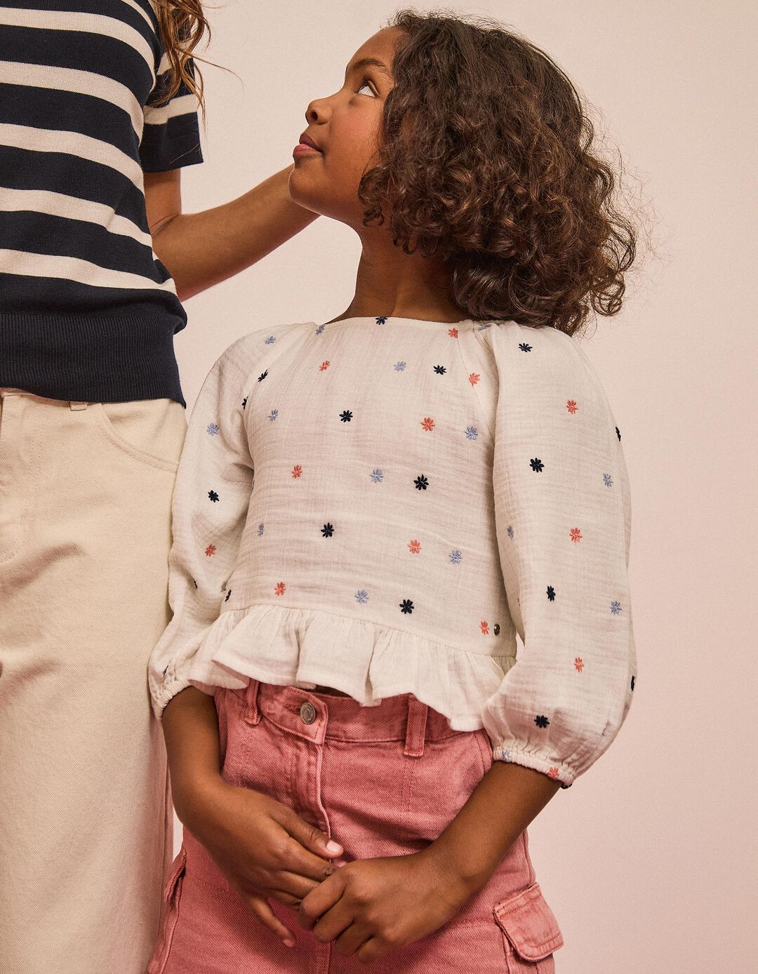 Blusa com Bordados, Menina, Branco