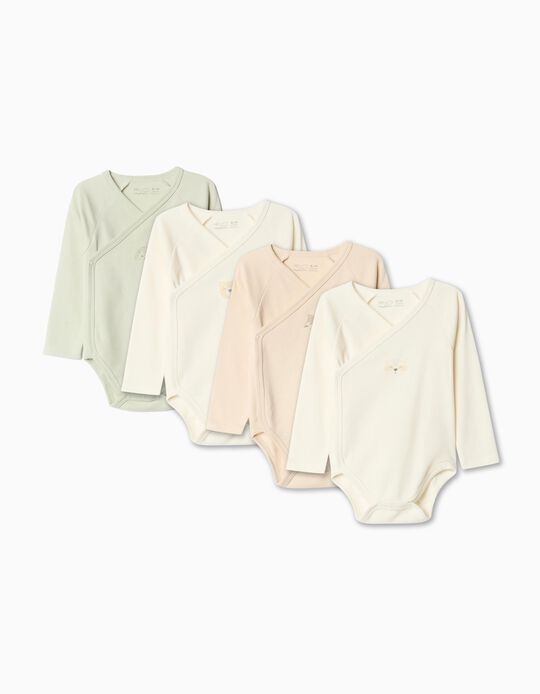 Comprar Online Pack 4 Bodies de Manga Comprida Quimono, Bebé, Multicor