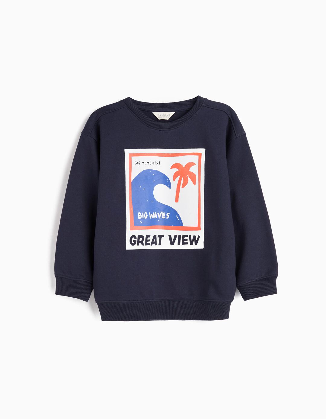 Sweatshirt de Felpa Estampado, Menino, Azul Escuro