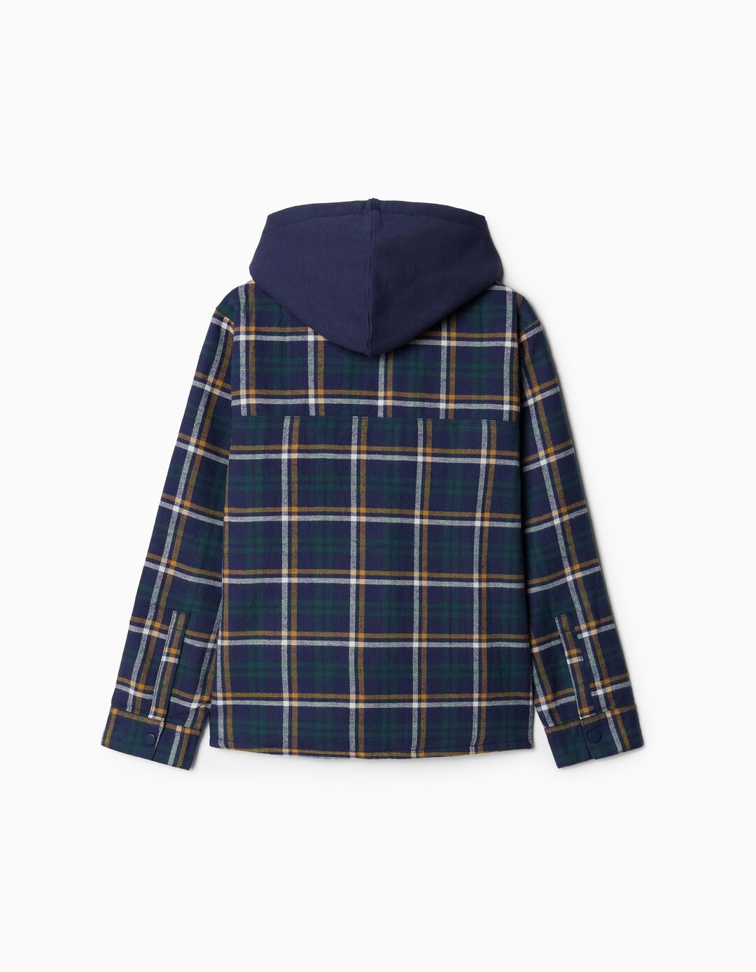 Sobrecamisa Capuz Xadrez, Menino, Azul Escuro
