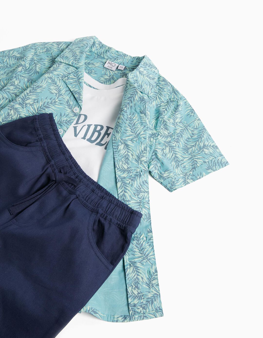 Conjunto T-shirt + Camisa + Calções, Menino, Multicor