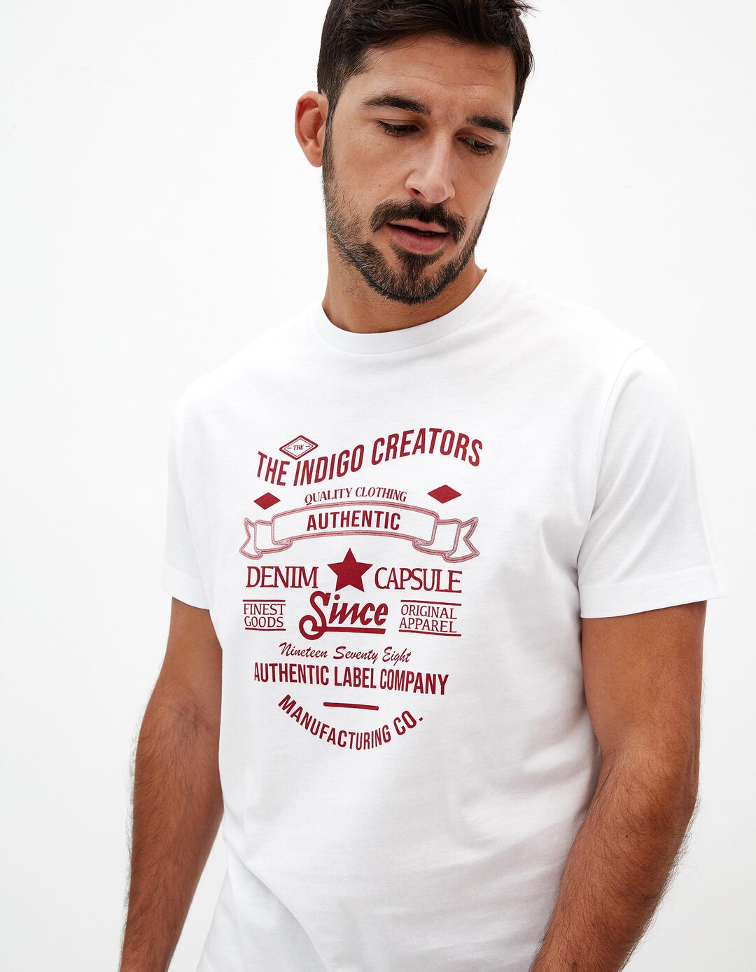 T-shirt Estampado, Homem, Branco