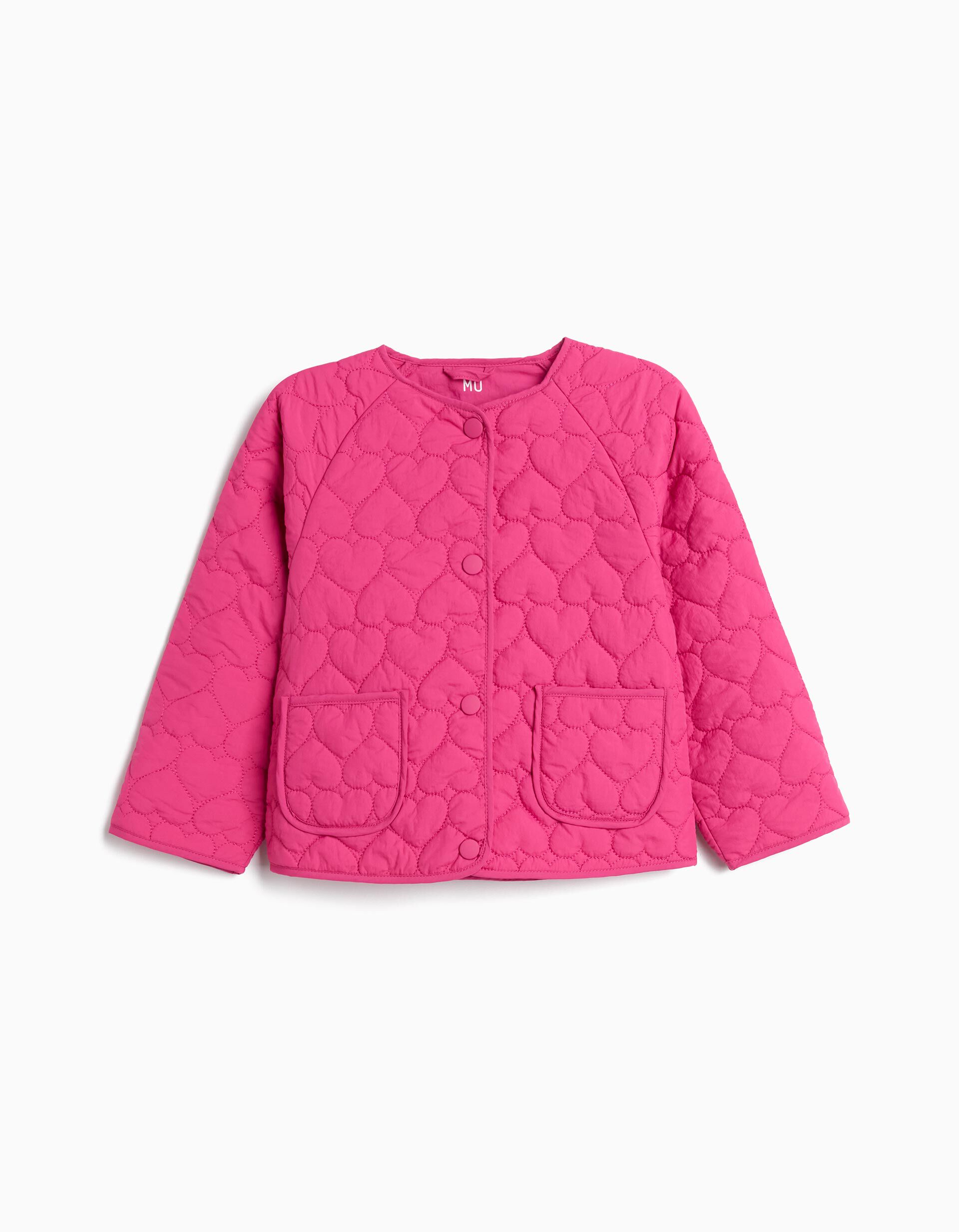 Casaco Acolchoado, Menina, Rosa Escuro