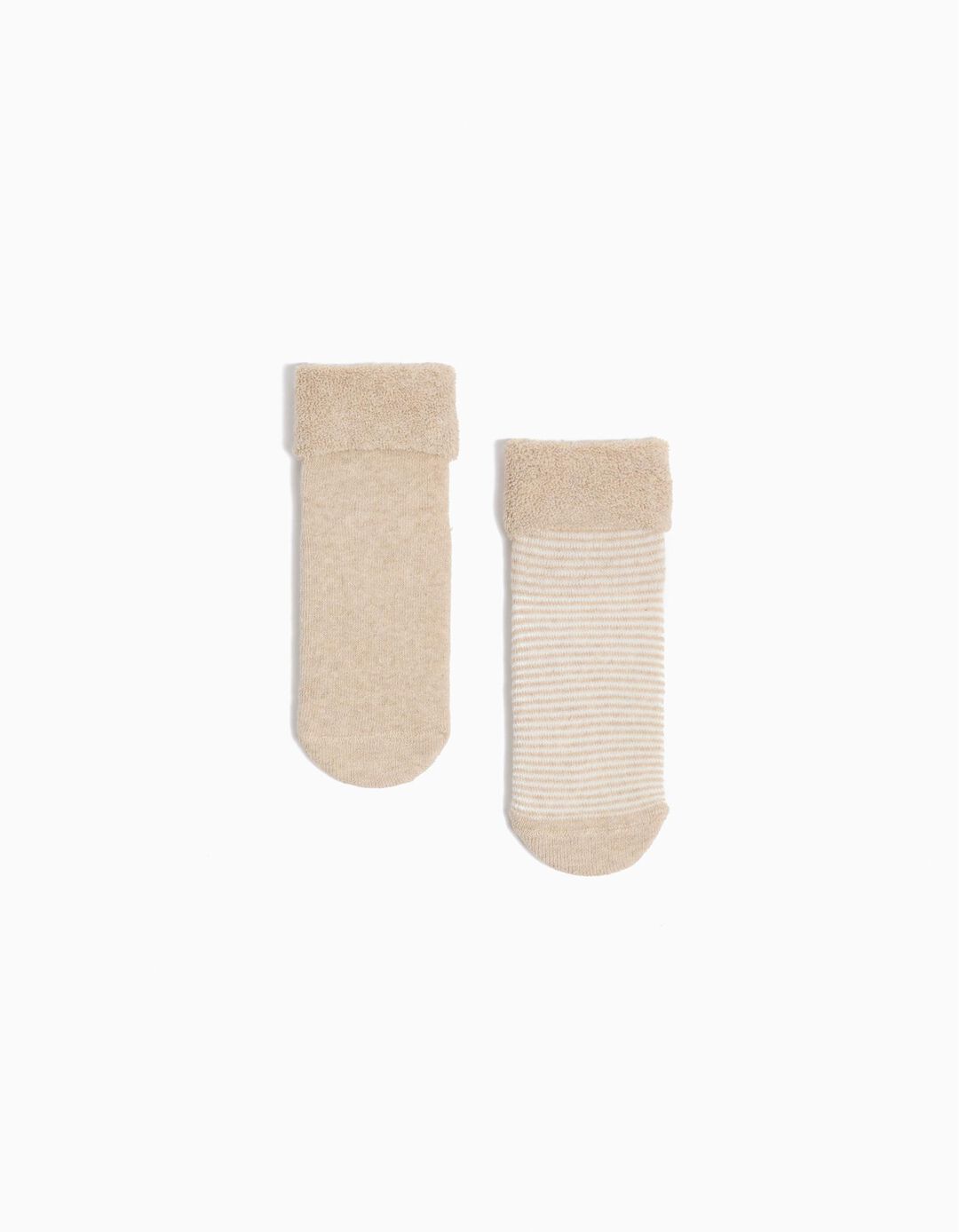 Pack 2 Pares de Meias Antiderrapantes, Beb&eacute;, Multicor