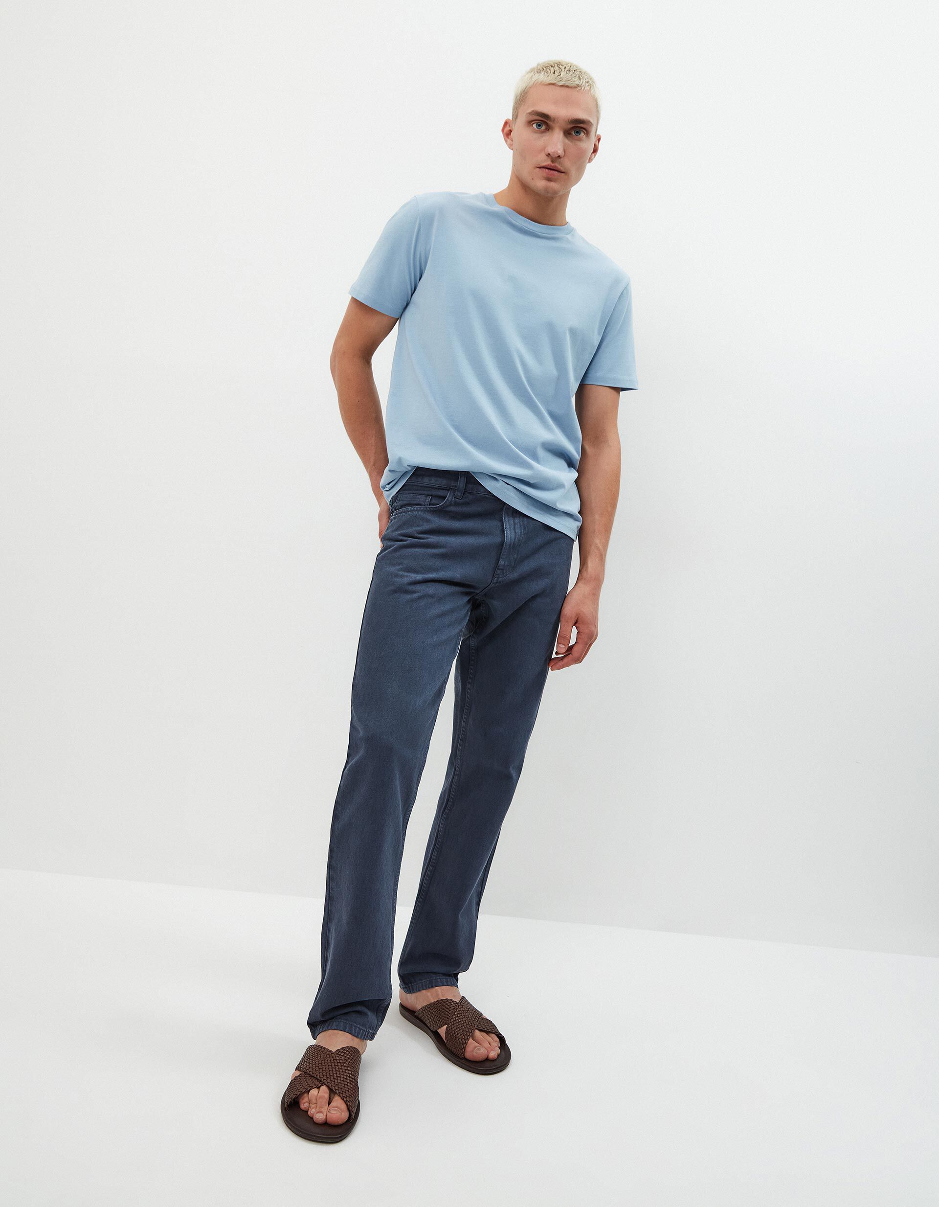 Calças de Ganga 'Straight Fit', Homem, Azul Escuro