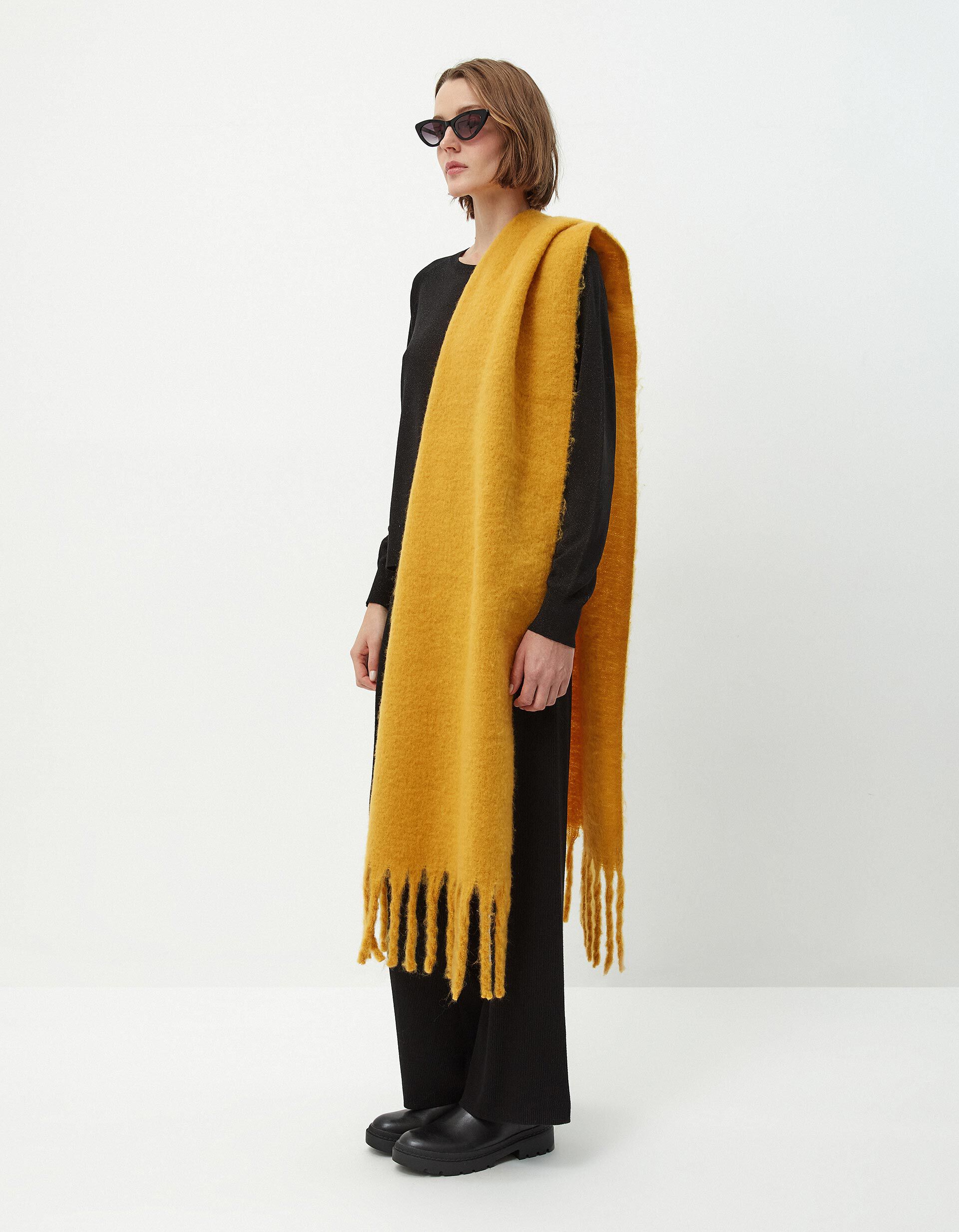 Cachecol Franjas, Mulher, Amarelo