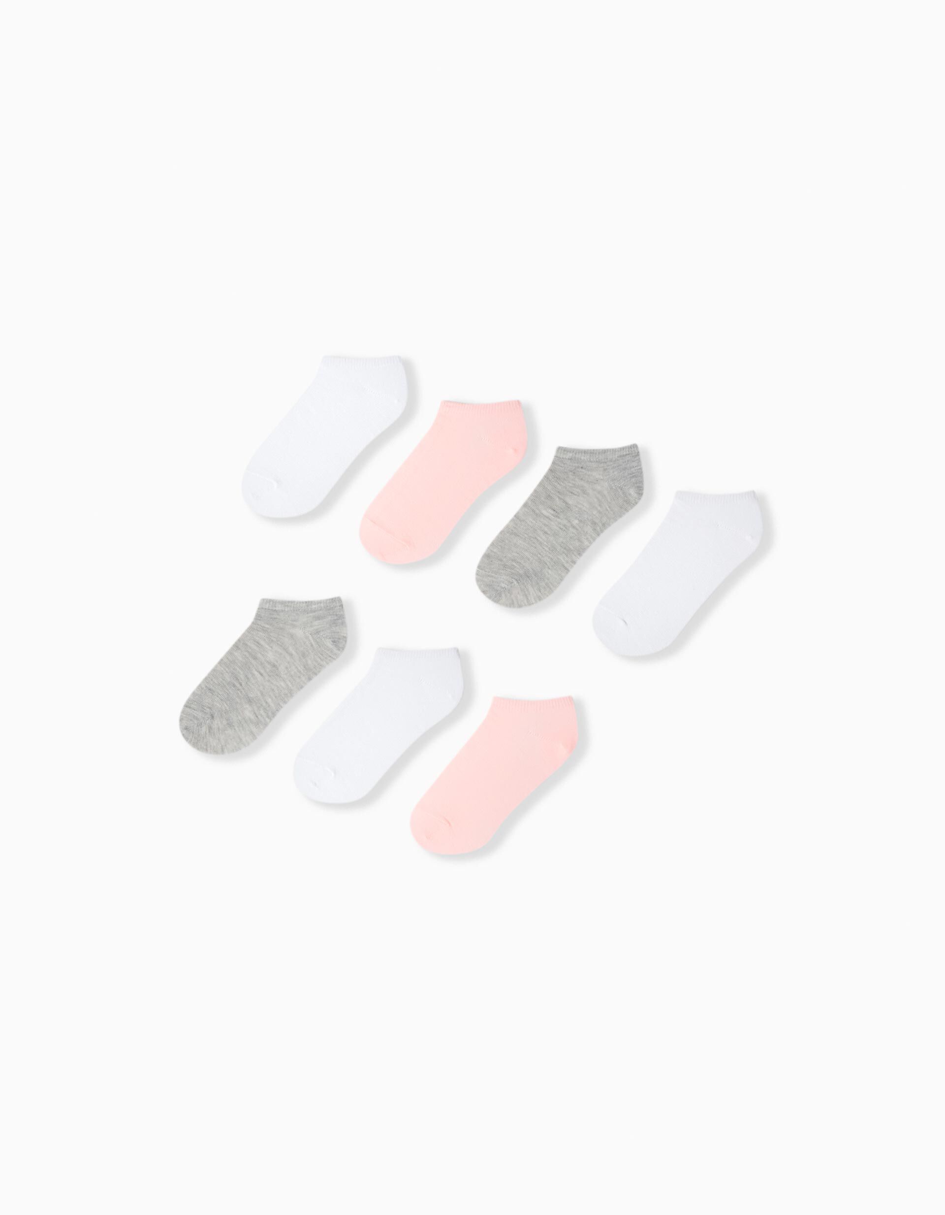 Comprar Online Pack 7 Pares de Meias Tornozelo, Menina, Multicor