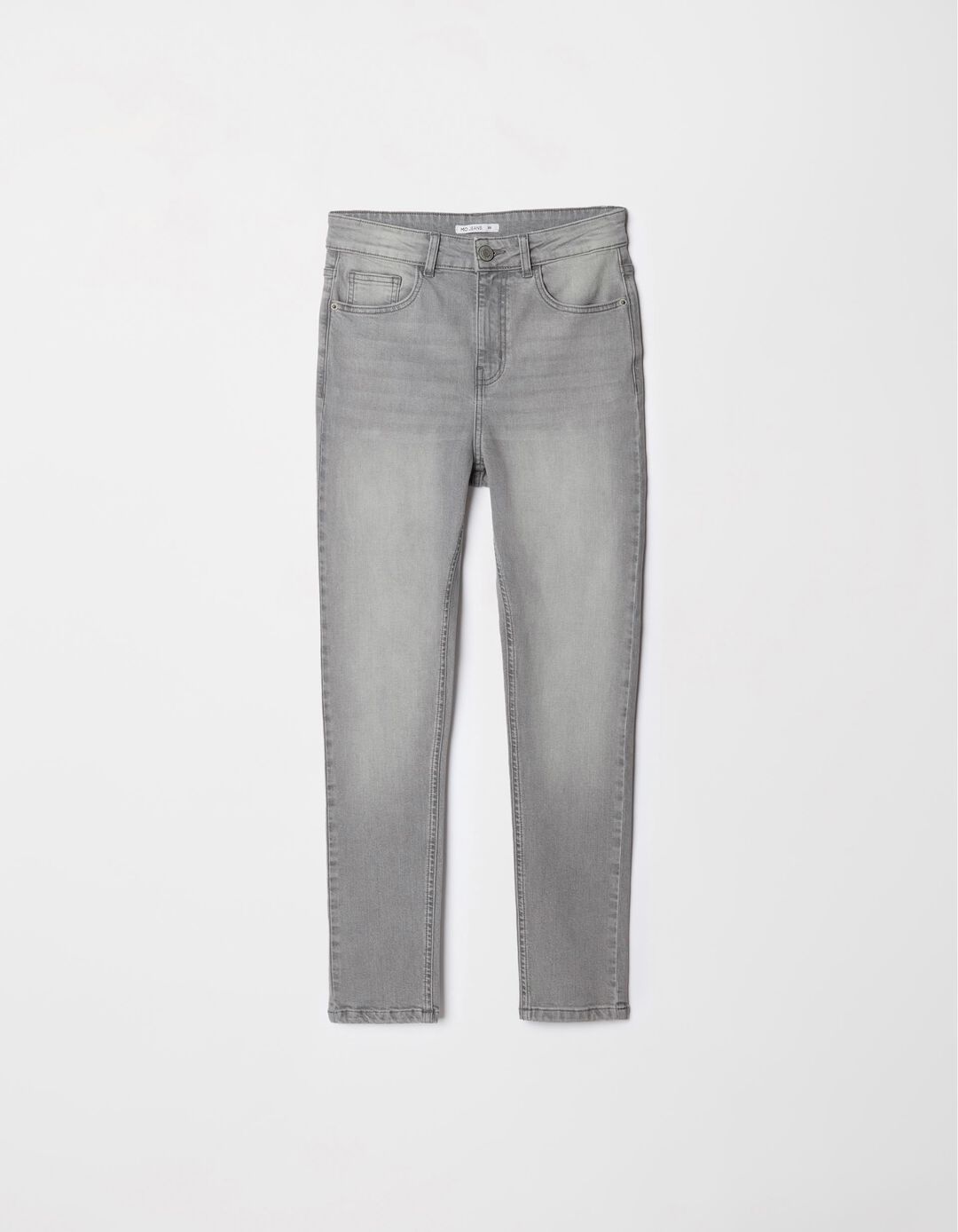 Calças de Ganga Skinny, Mulher, Cinzento