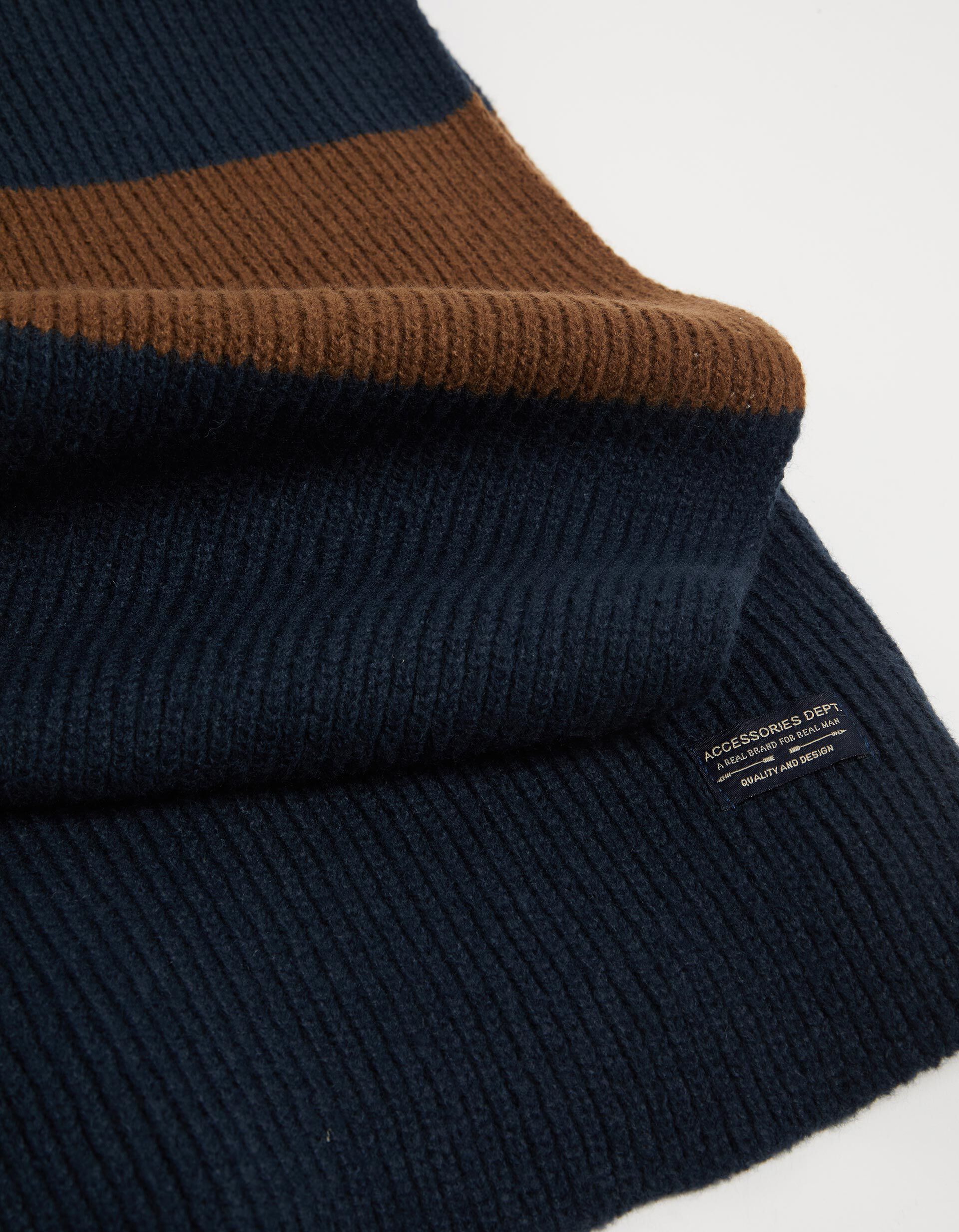 Comprar Online Cachecol Malha Riscas, Homem, Castanho