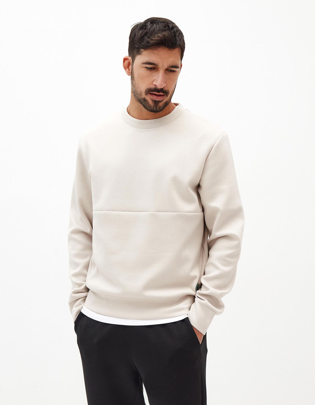 Sweatshirt, Homem, Bege Claro