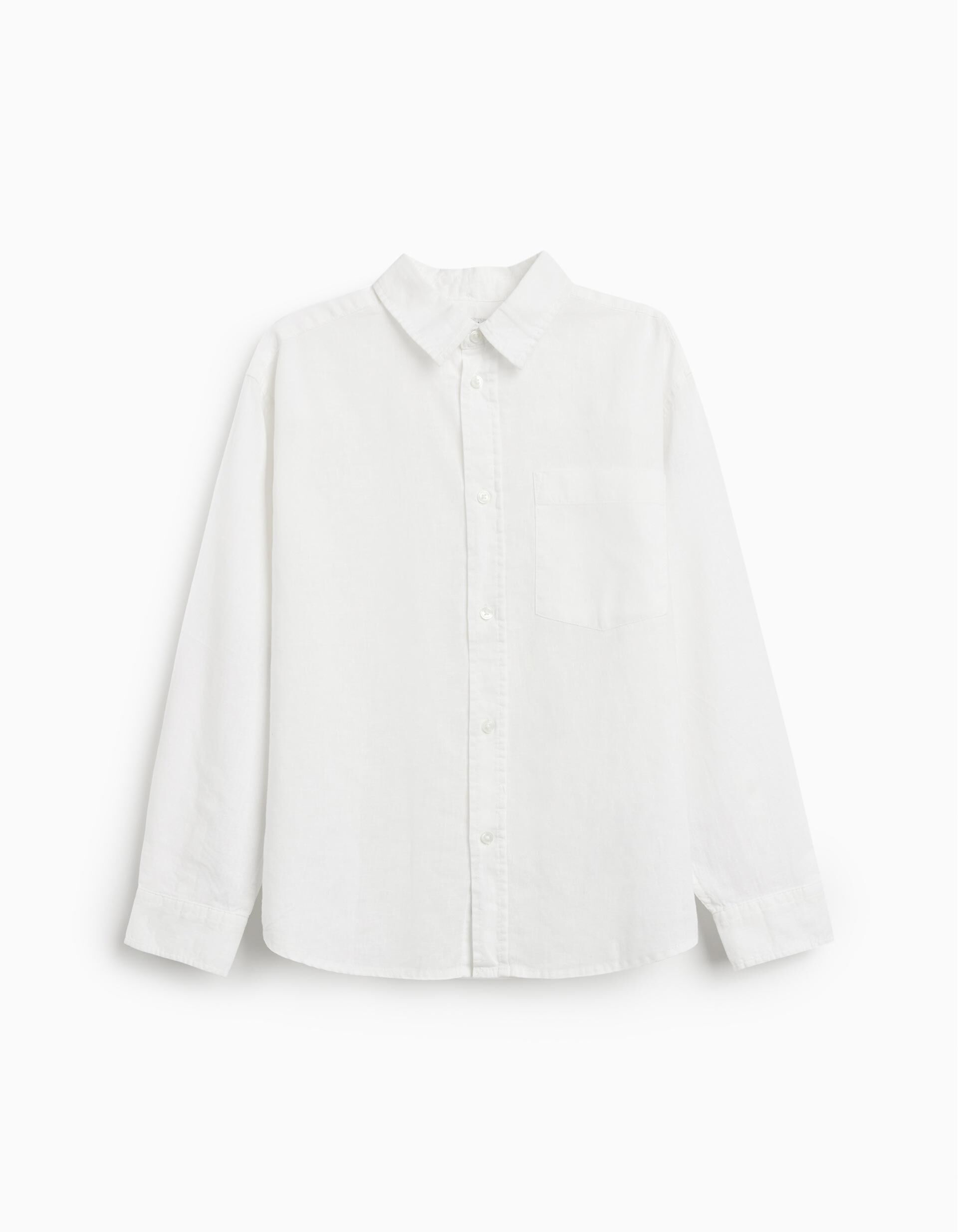 Camisa de Linho, Menino, Branco 