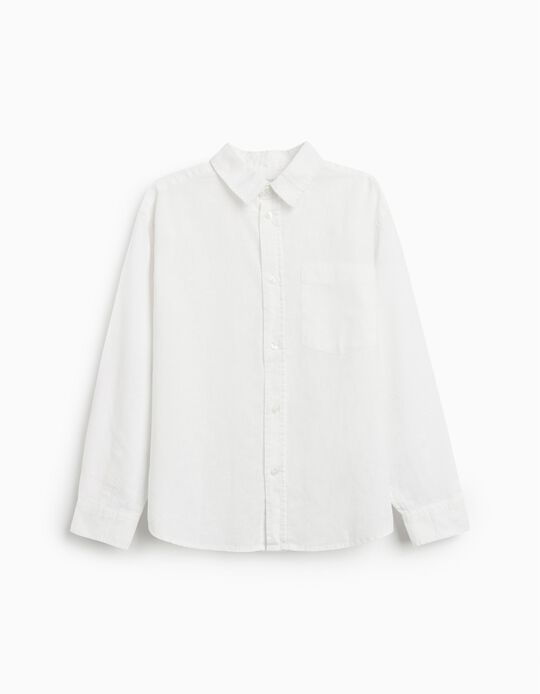 Comprar Online Camisa de Linho, Menino, Branco 