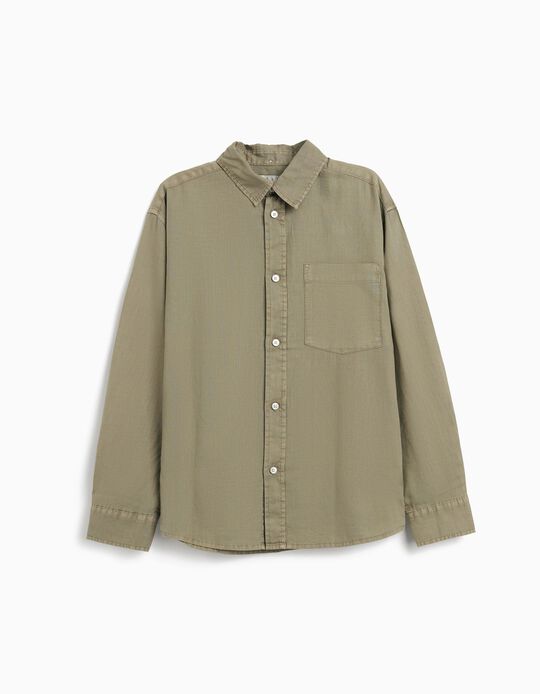 Comprar Online Camisa de Linho, Menino, Verde Escuro 