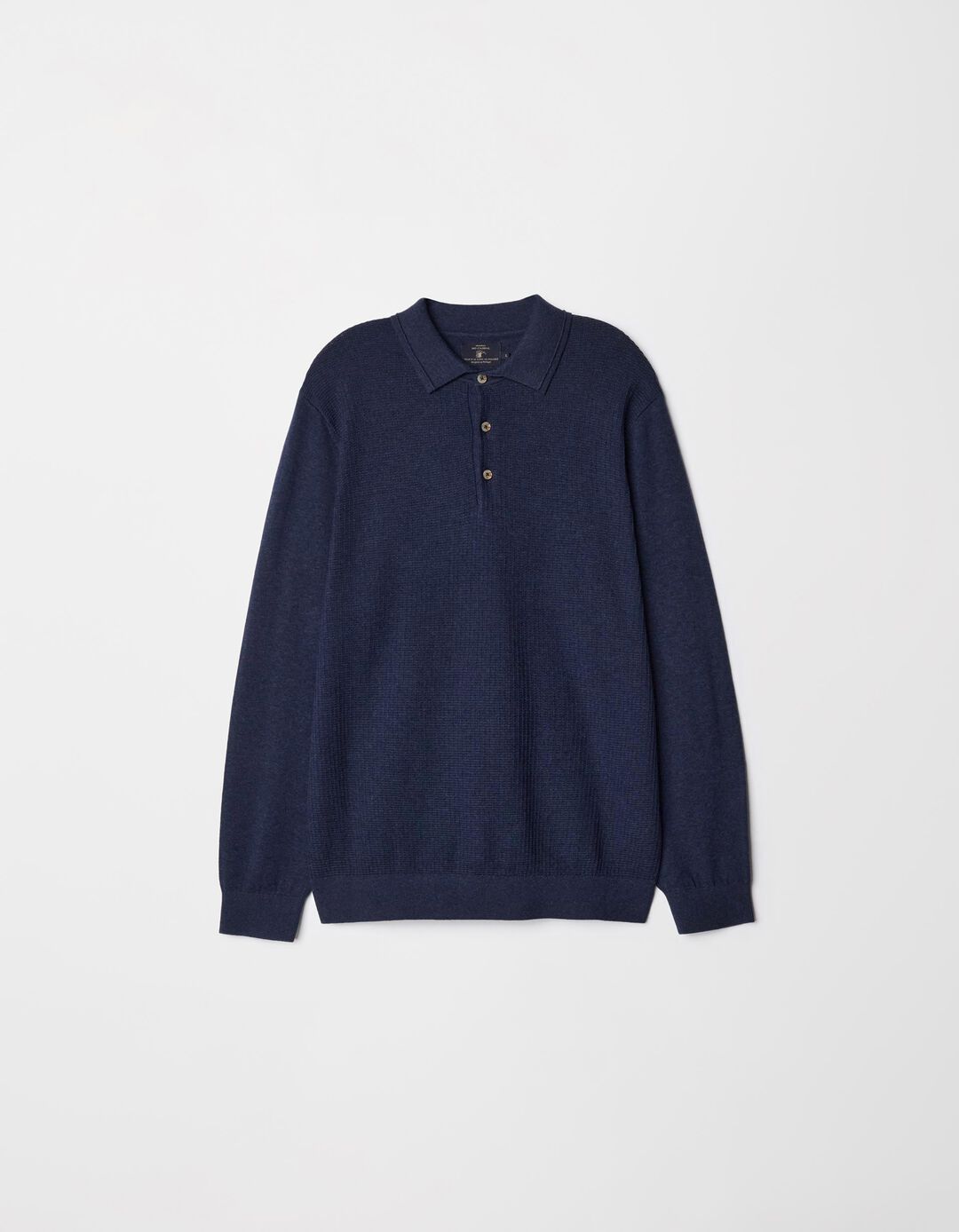 Polo de Malha Manga Comprida, Homem, Azul