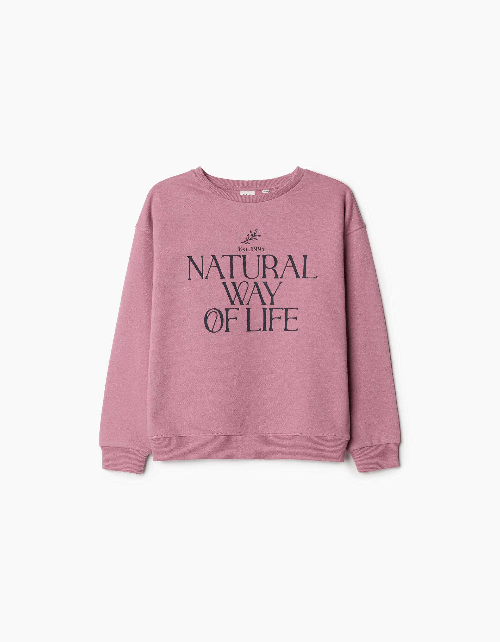 Sweatshirt de Felpa, Menina, Rosa