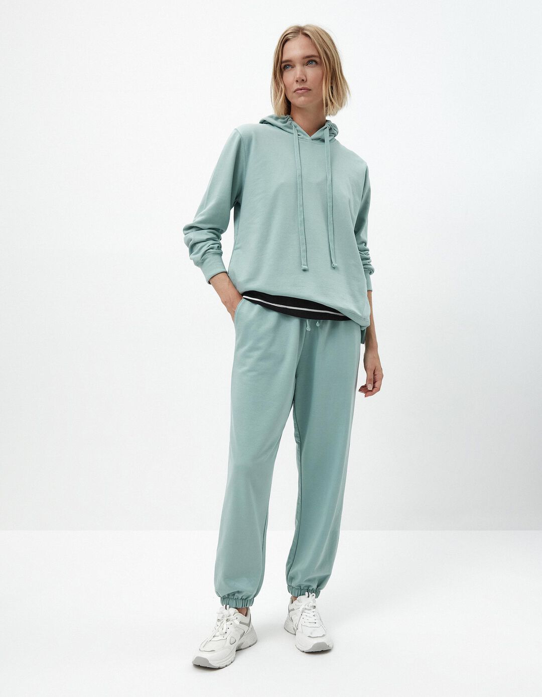 Sweatshirt Capuz, Mulher, Verde Claro