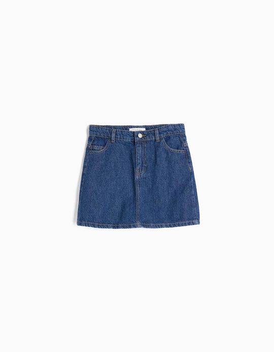 Comprar Online Mini-saia de Ganga, Menina, Azul