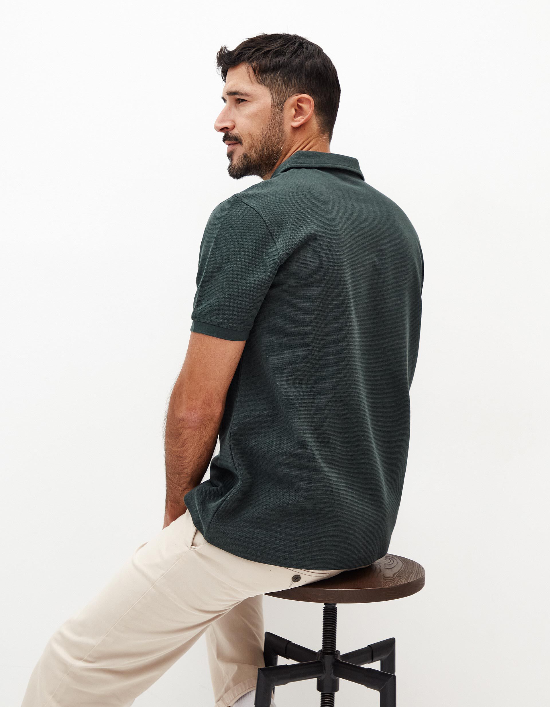 Comprar Online Polo Waffle, Homem, Verde Escuro