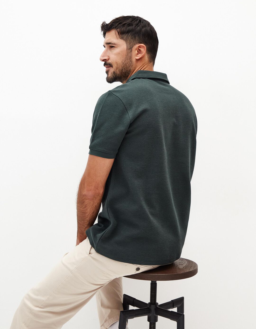Polo Waffle, Homem, Verde Escuro