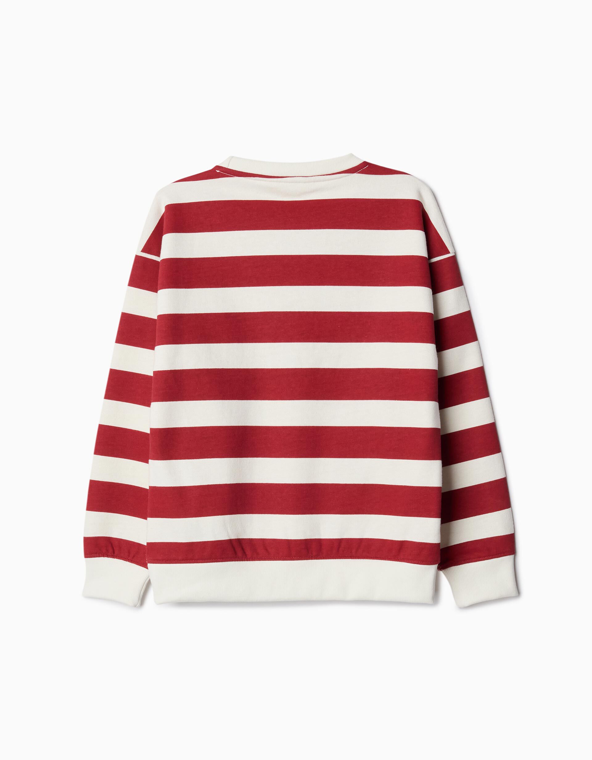 Comprar Online Sweatshirt Riscas, Menino, Vermelho Escuro