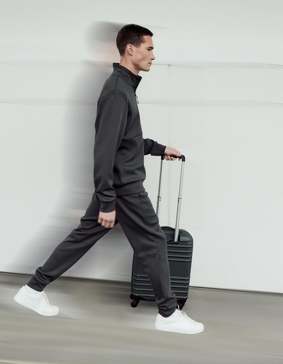 Sweatshirt Fecho de Correr, Homem, Cinzento Escuro