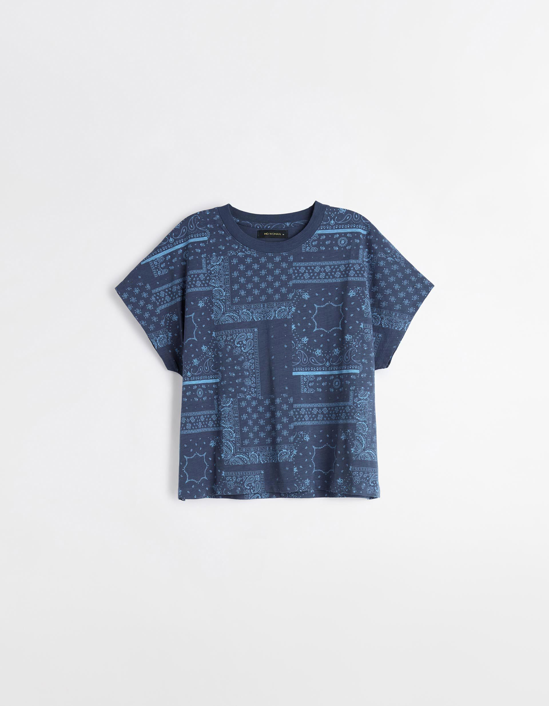 Comprar Online T-shirt Estampado Bandana, Mulher, Azul