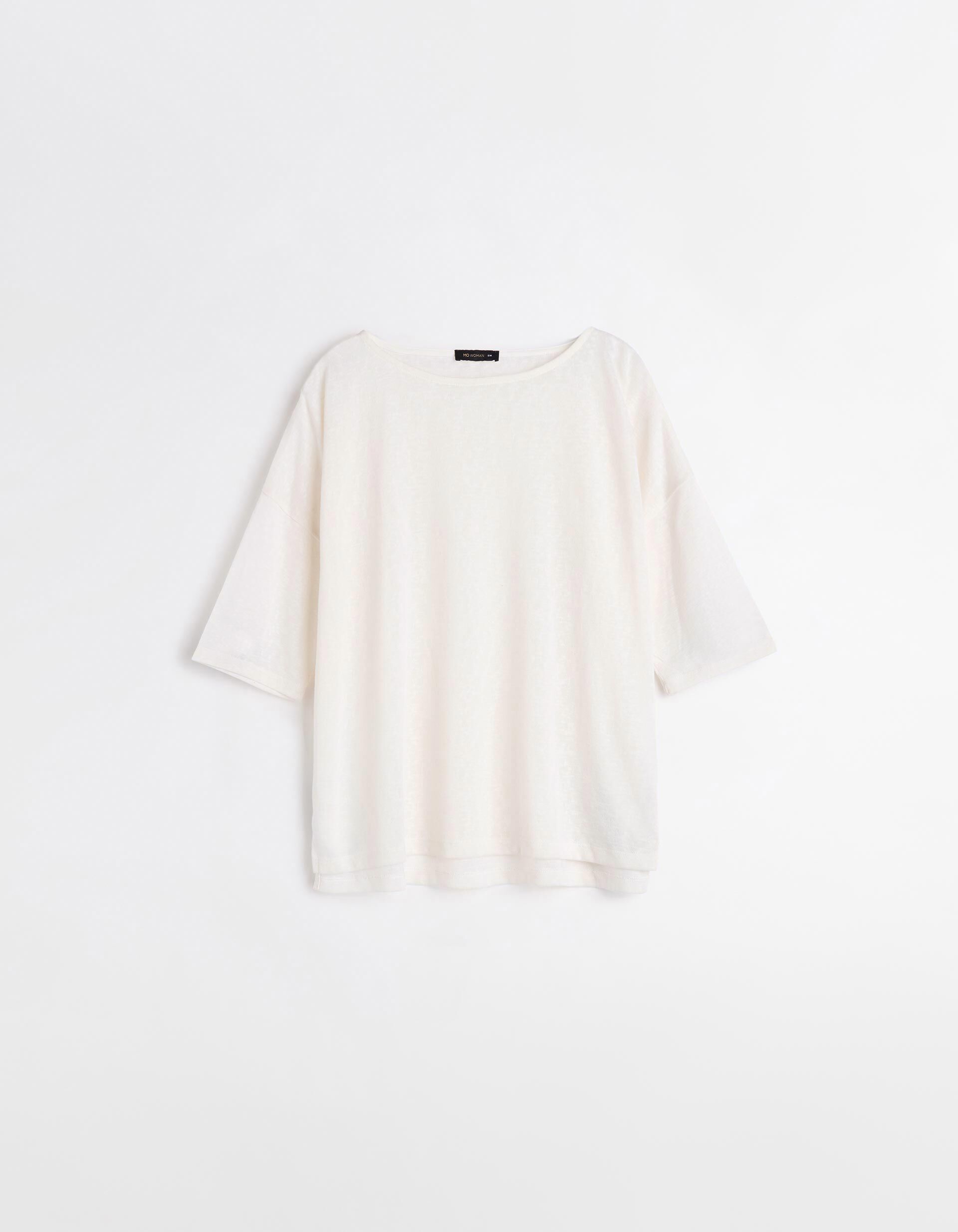 Comprar Online T-shirt de Manga Comprida, Mulher, Bege Claro