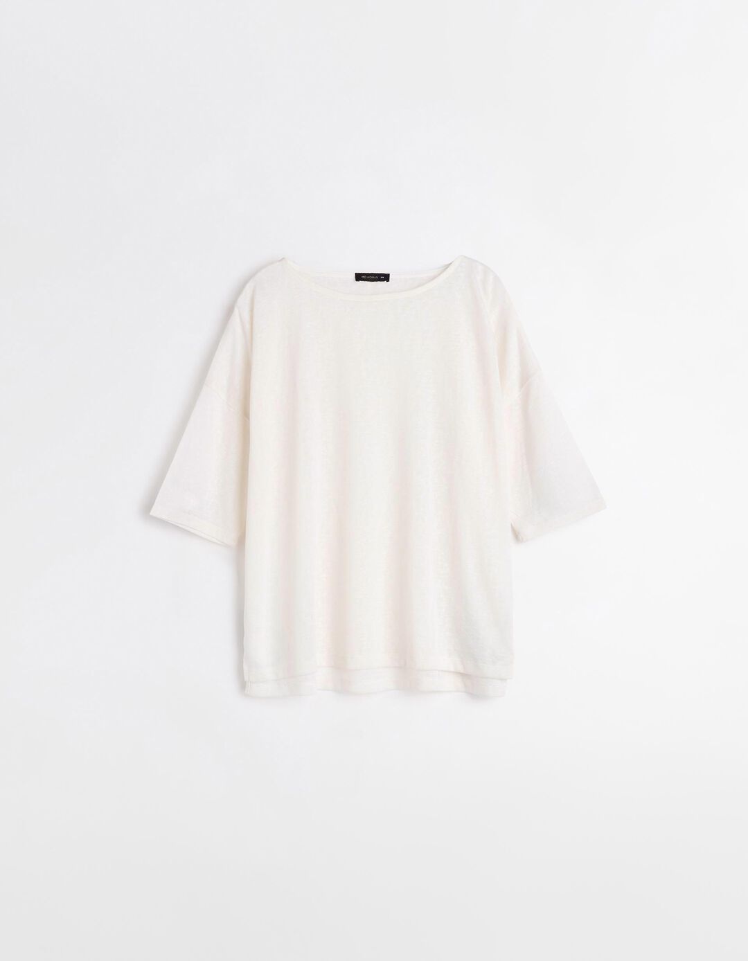 T-shirt de Manga Comprida, Mulher, Bege Claro