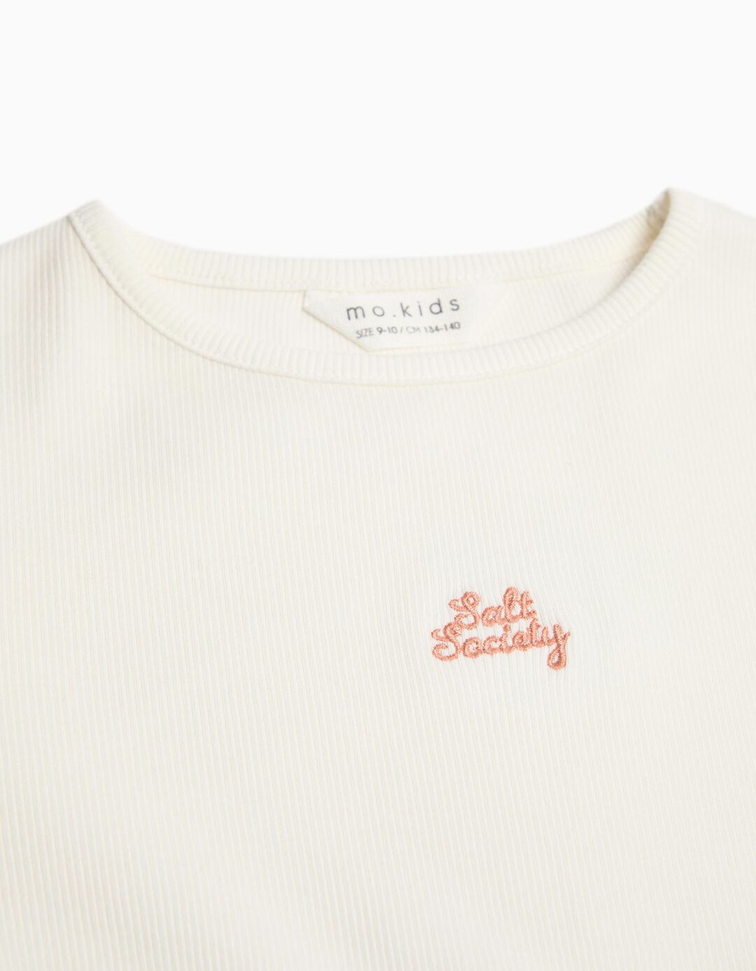 T-shirt Manga Comprida Canelada, Menina, Branco