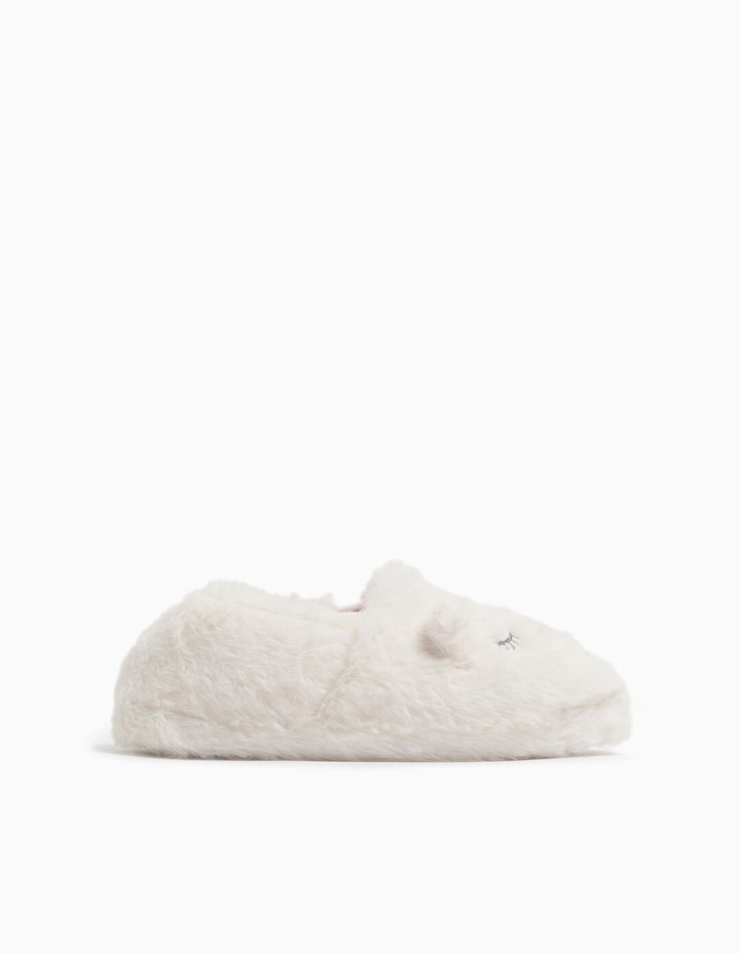 Pantufas Pelo Unic&oacute;rnio, Menina, Bege Claro