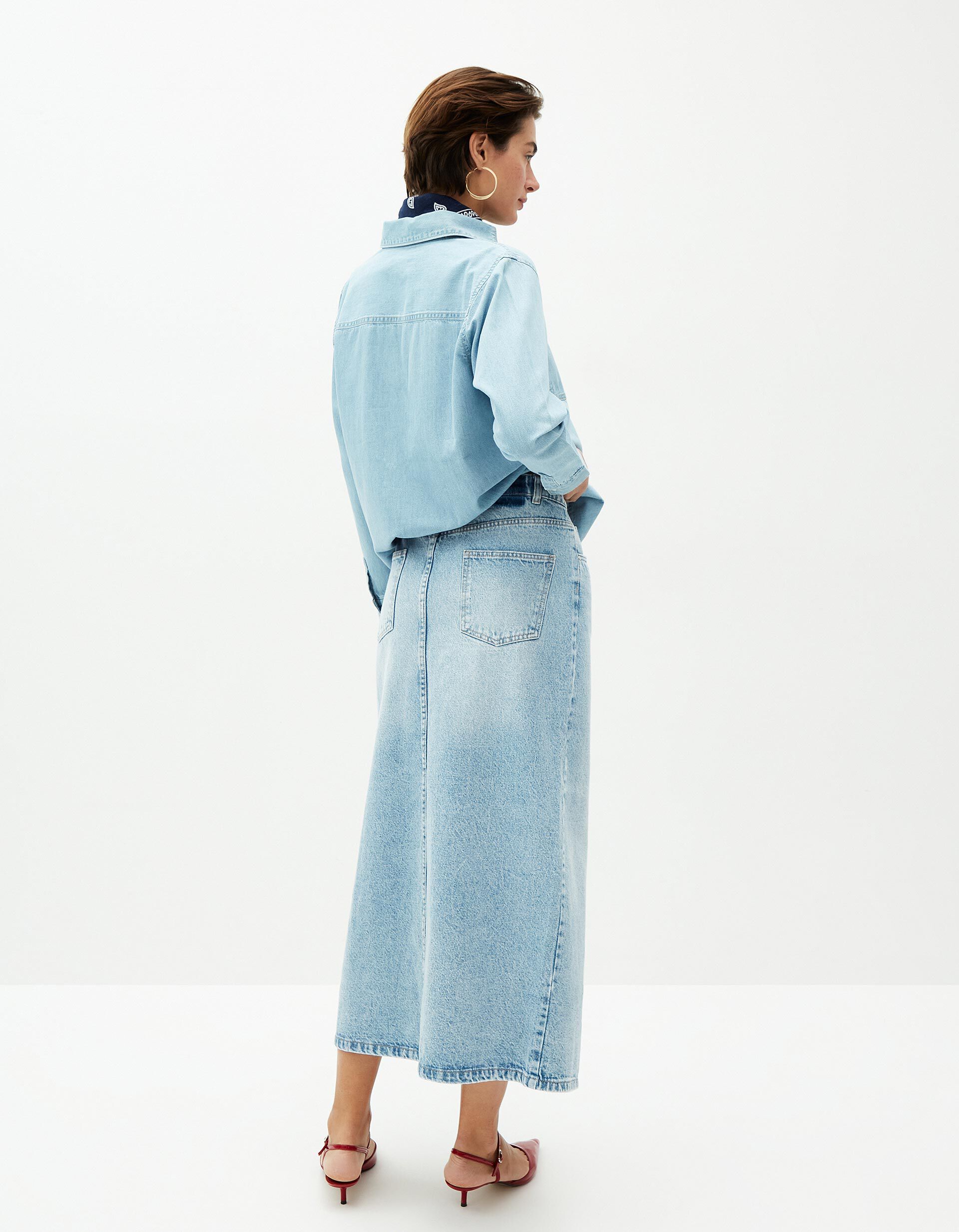 Comprar Online Saia de Ganga Comprida, Mulher, Azul Claro