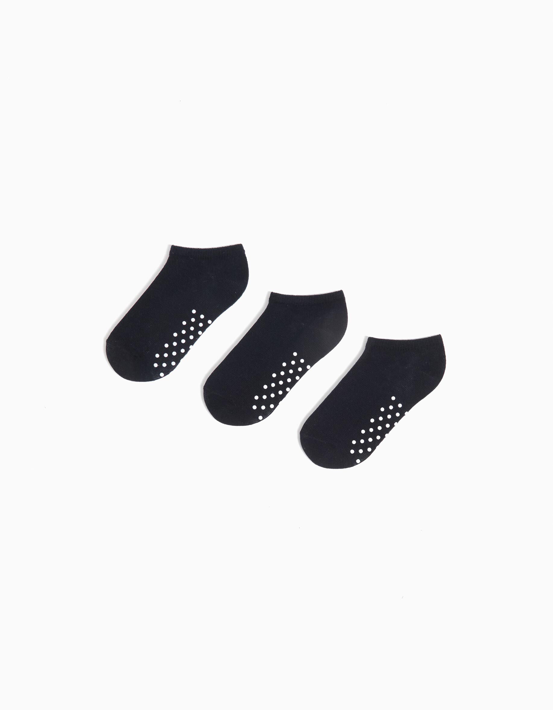 Pack 3 Pares de Meias Antiderrapantes, Menino, Azul Escuro