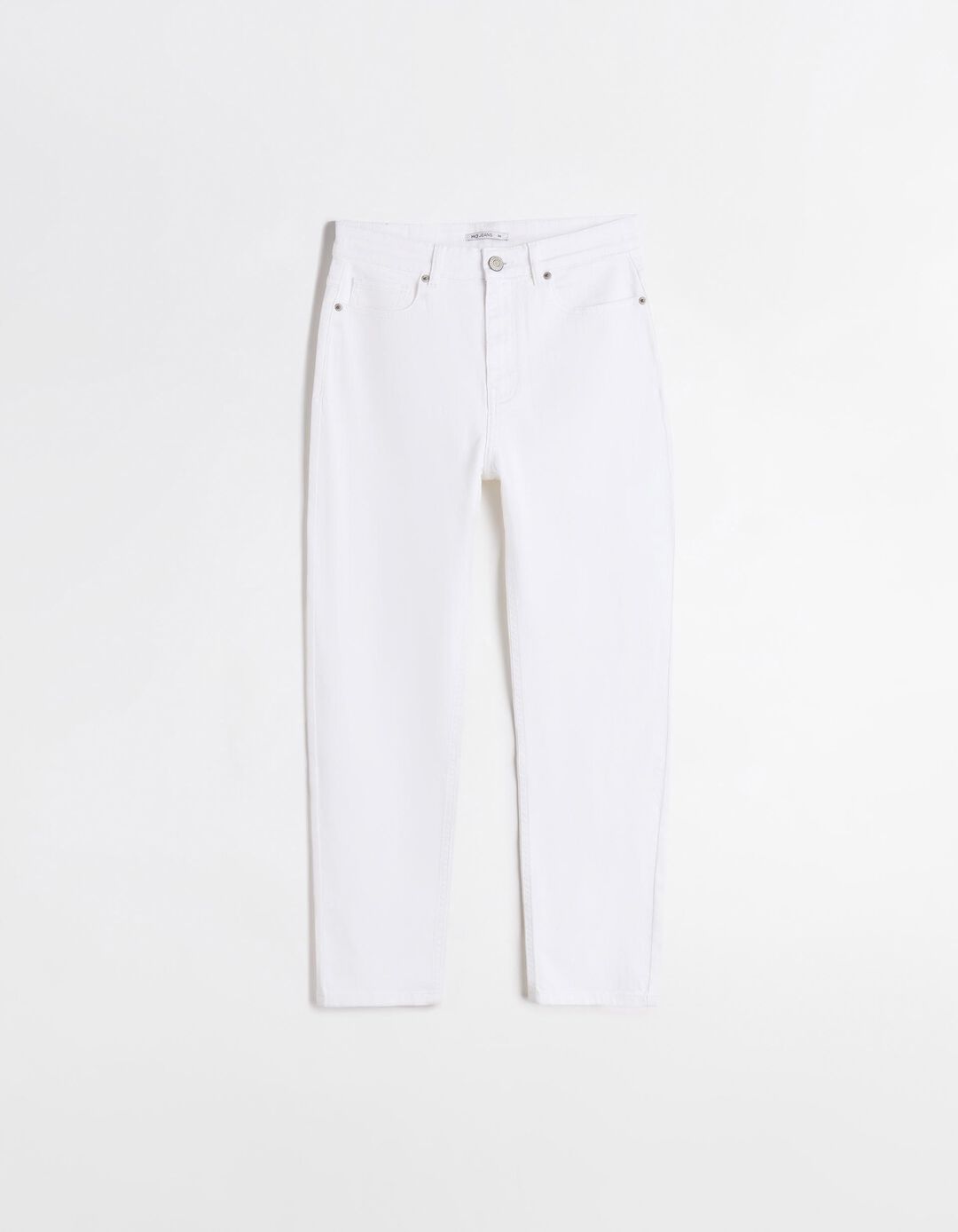 Calças de Ganga 'Tapered Mom Fit', Mulher, Branco