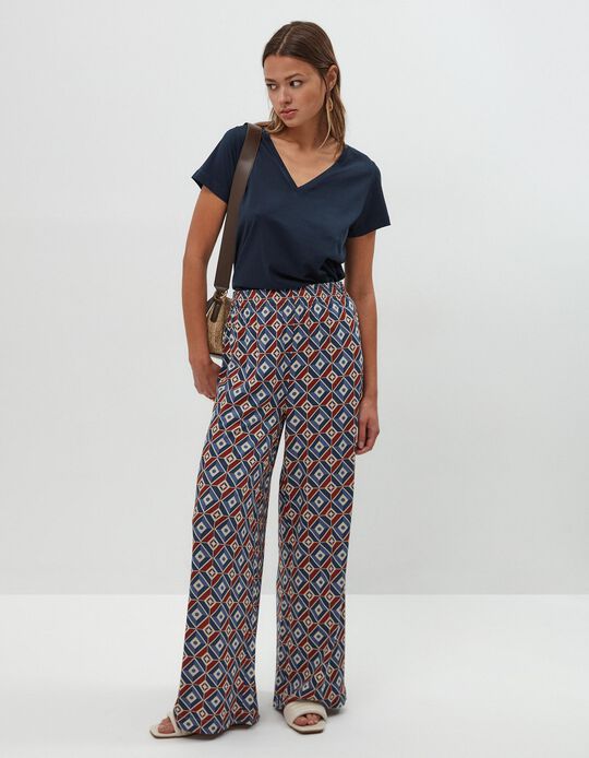 Comprar Online T-shirt Decote em V, Mulher, Azul Escuro