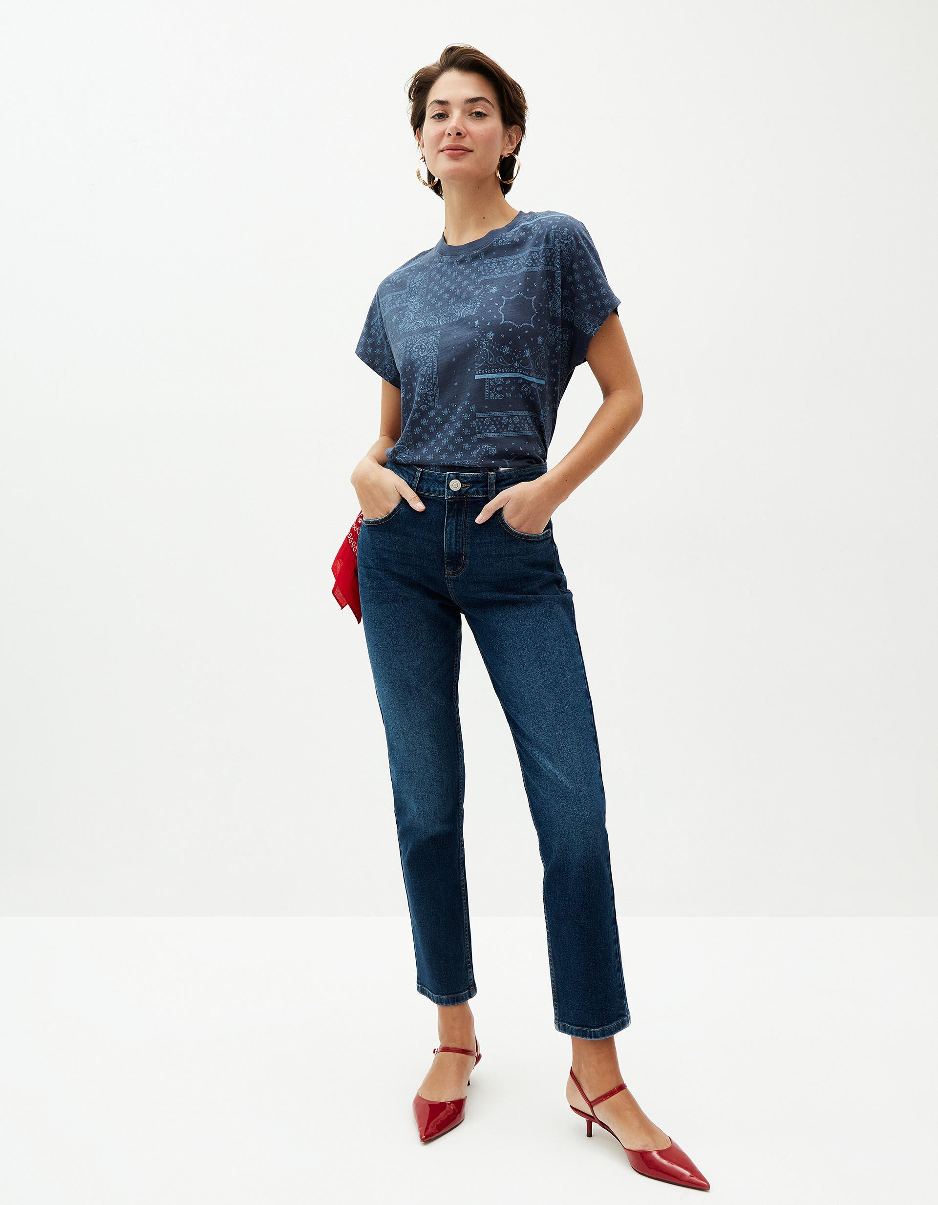 Comprar Online T-shirt Estampado Bandana, Mulher, Azul