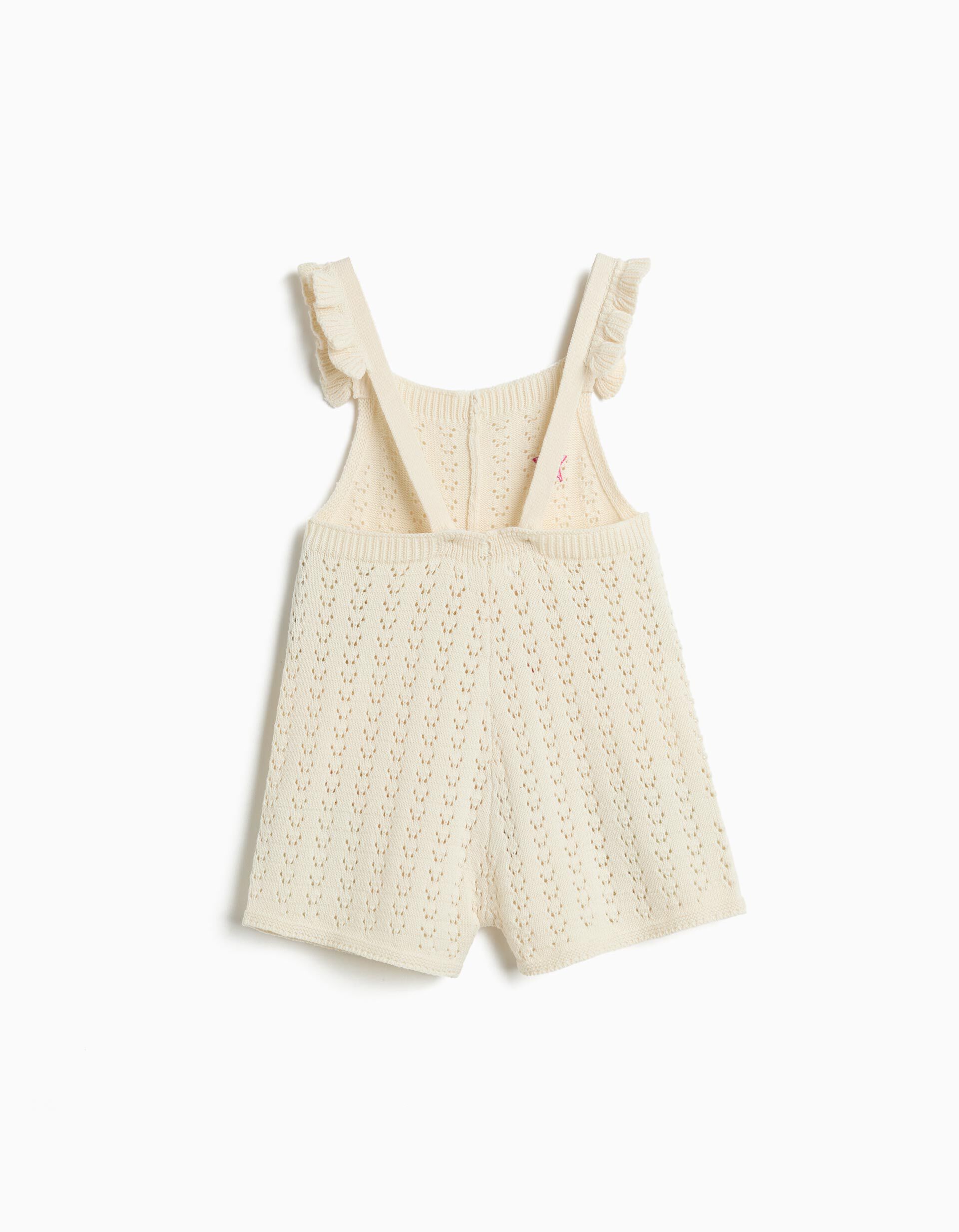 Jardineiras Crochet, Menina, Cru