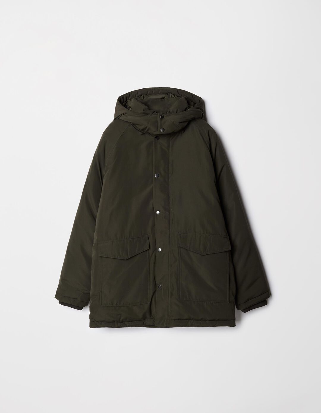 Parka Acolchoada Capuz, Homem, Verde Escuro 