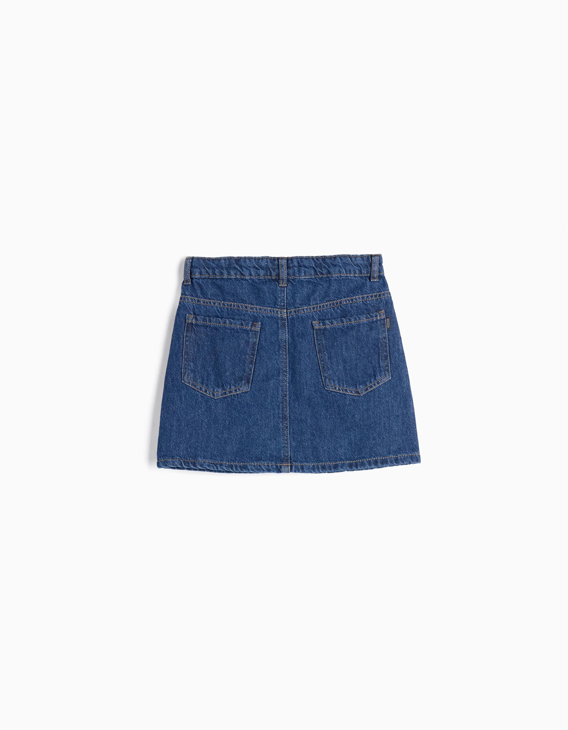 Comprar Online Mini-saia de Ganga, Menina, Azul