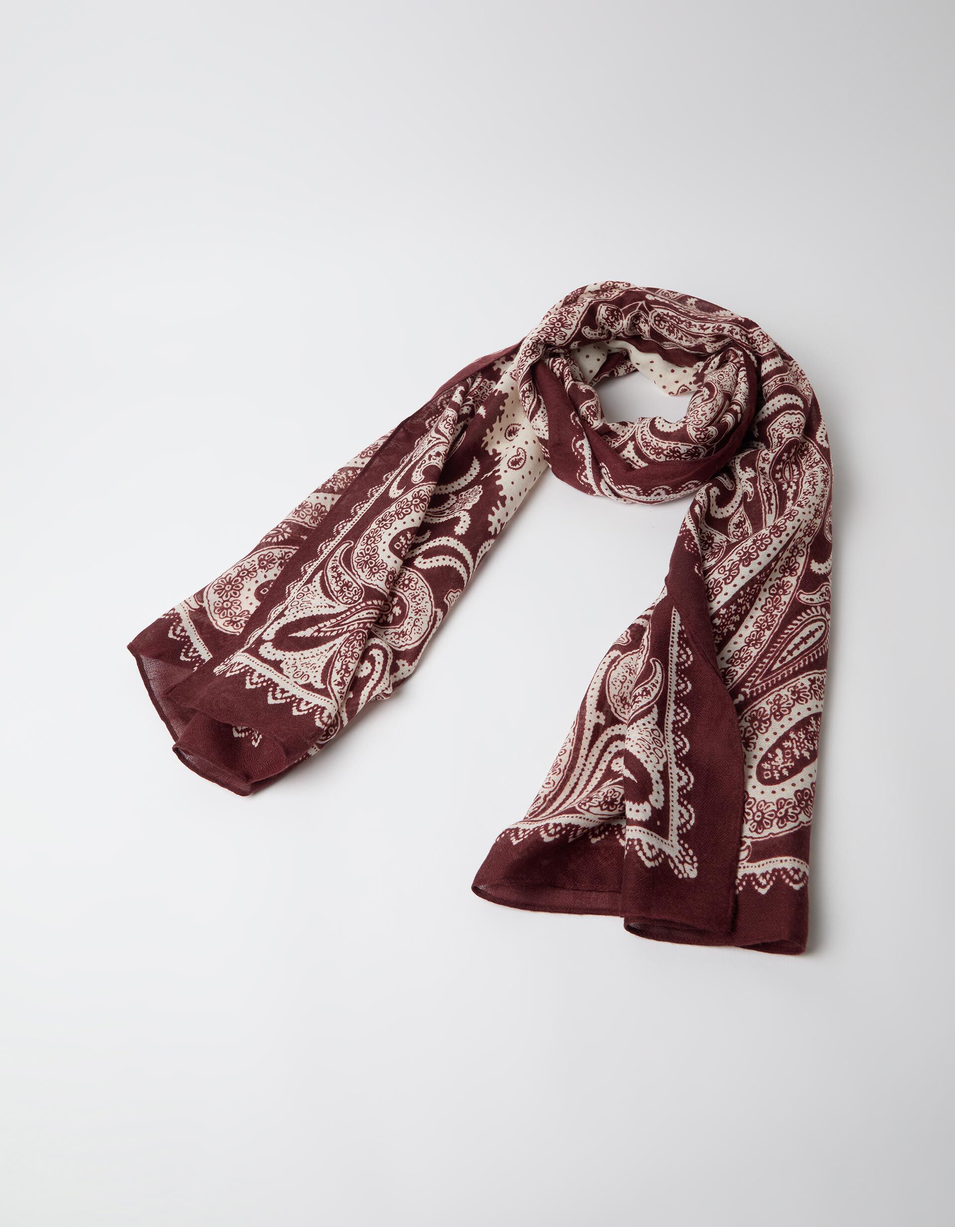 Len&ccedil;o Estampado Paisley, Mulher, Vermelho Escuro