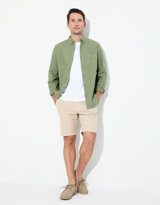 Comprar Online Camisa de Manga Comprida Oxford, Homem, Verde