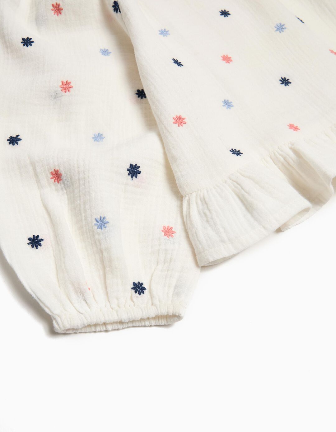 Blusa com Bordados, Menina, Branco