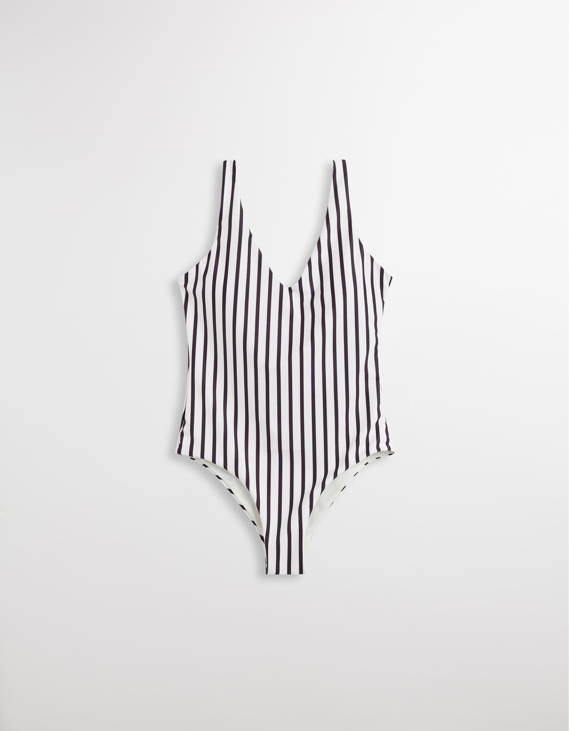 Fato de Banho Riscas, Mulher, Branco
