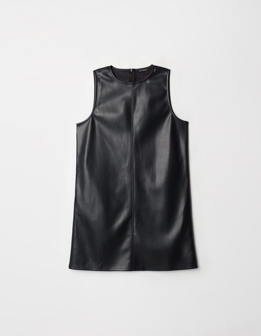 Vestido Pele Sintética, Mulher, Preto