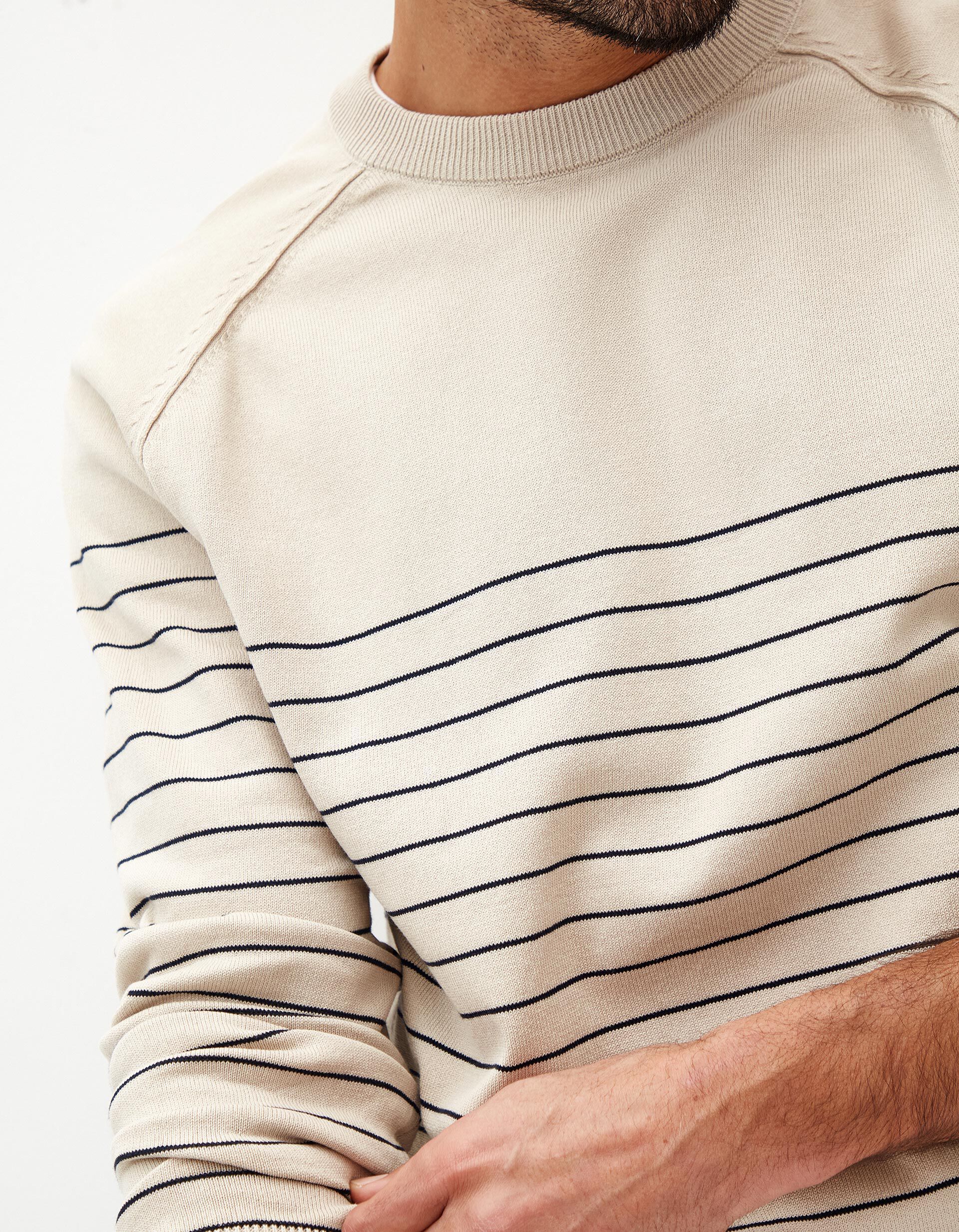 Comprar Online Camisola Riscas, Homem, Bege Claro 