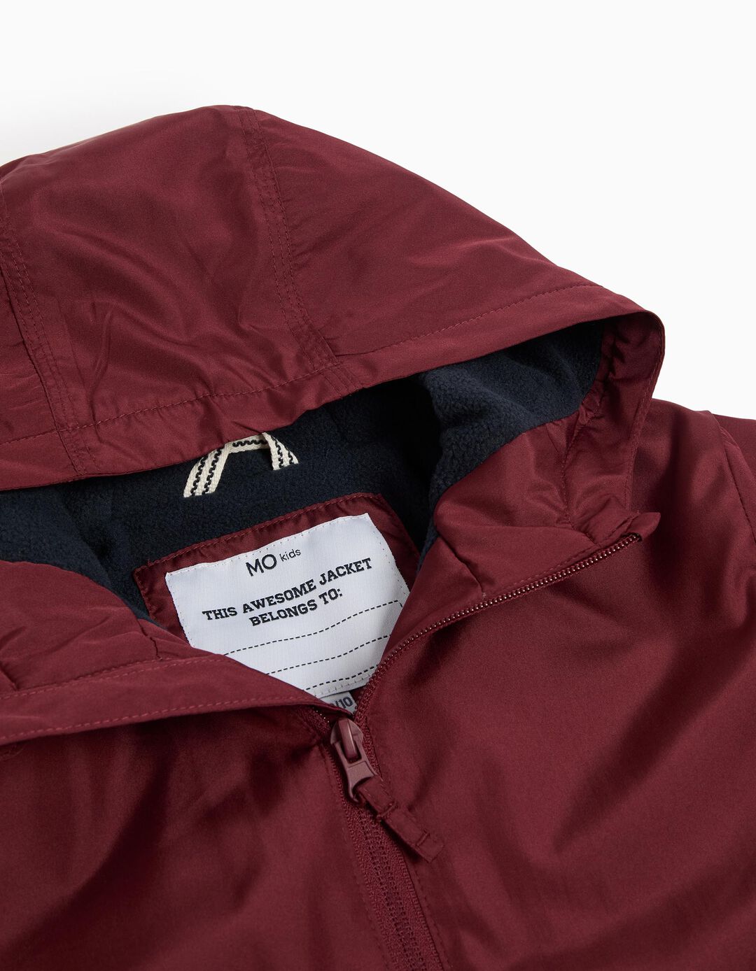 Parka Capuz Interior Polar, Menino, Vermelho Escuro