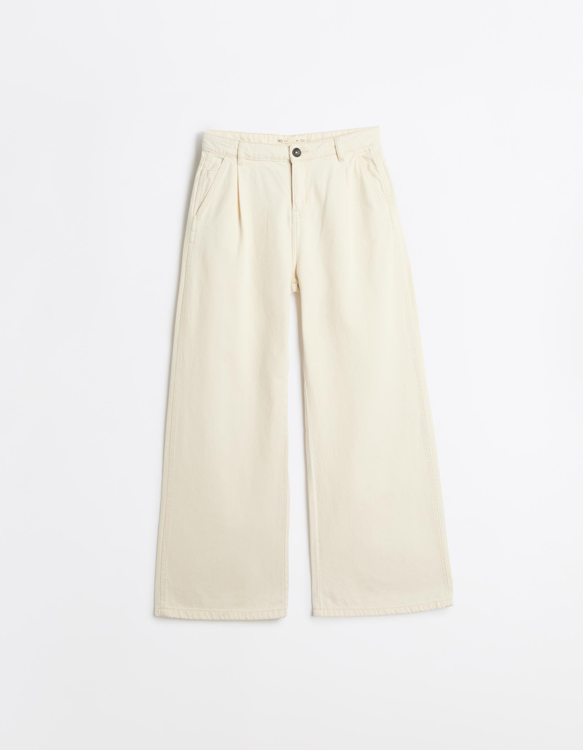 Comprar Online Cal&ccedil;as De Ganga Wide Leg, Mulher, Cru