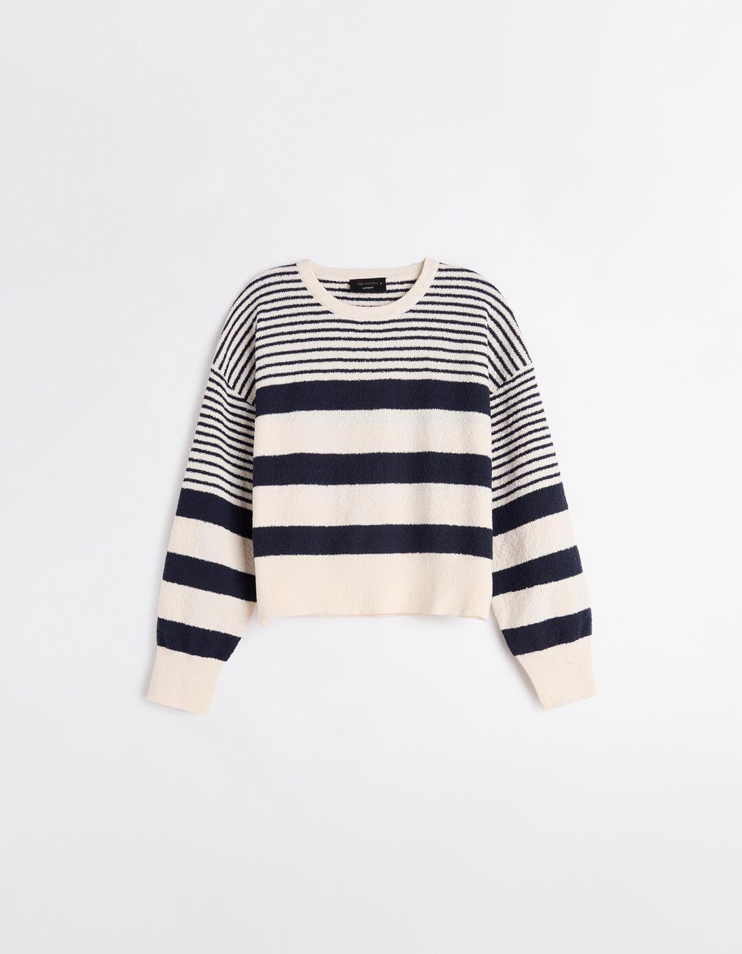 Camisola de Malha com Riscas, Mulher, Azul Escuro