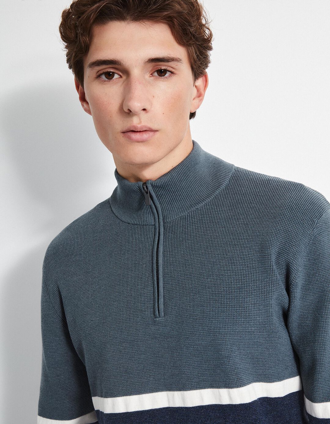 Camisola de Malha Fecho de Correr, Homem, Multicor