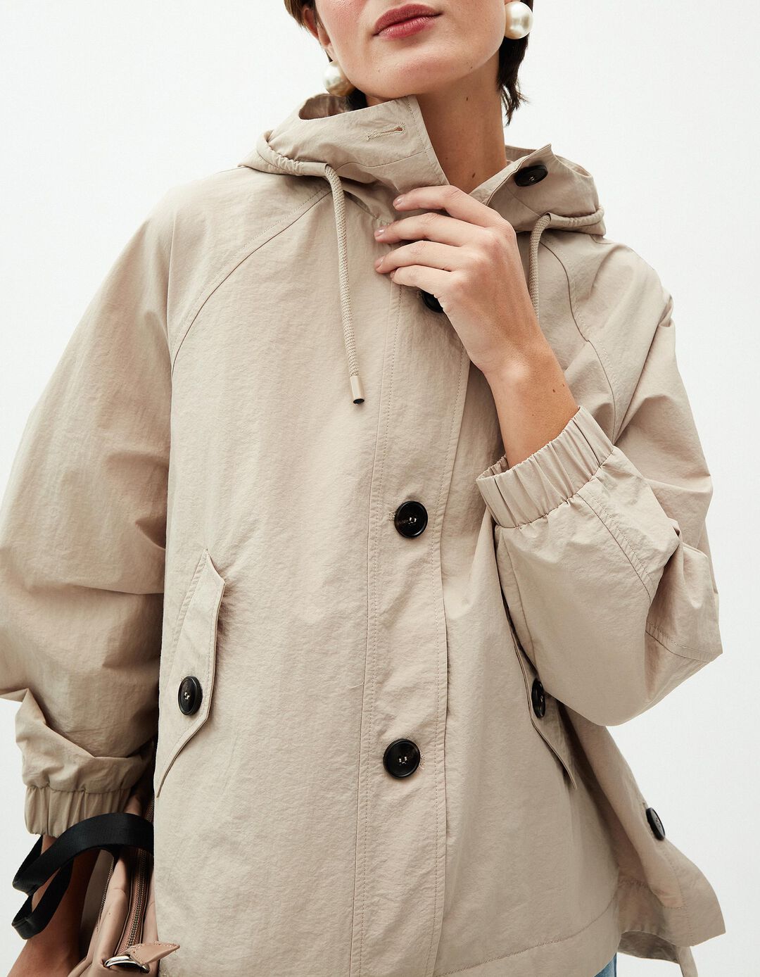 Parka com Botões, Mulher, Bege 