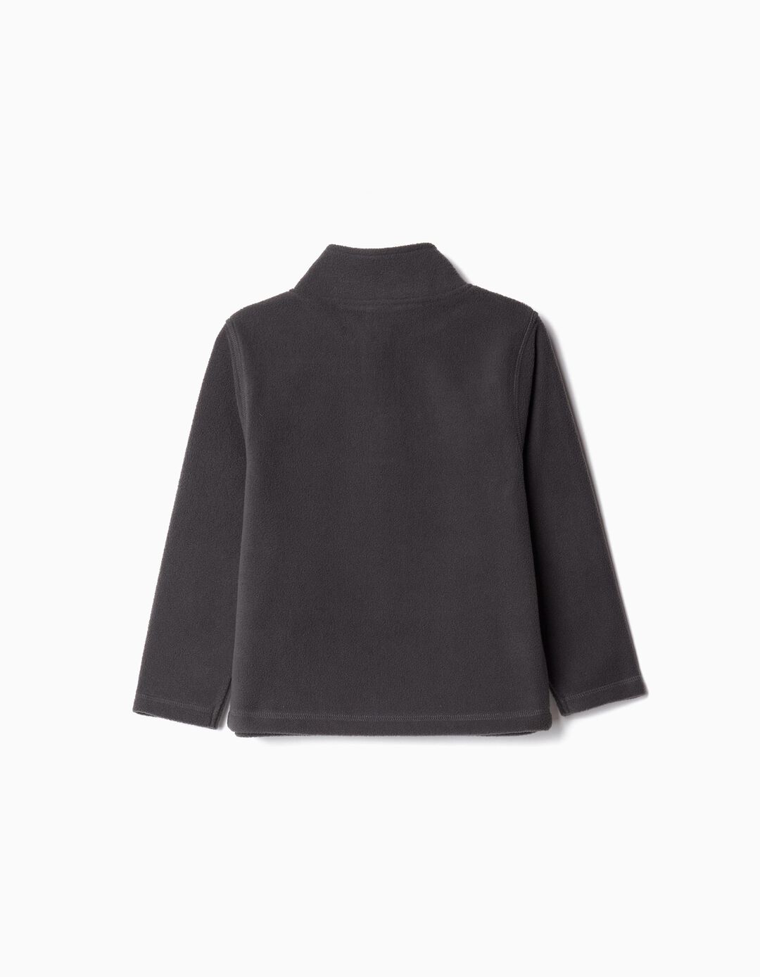 Sweatshirt Polar Fecho de Correr, Menino, Cinzento Escuro